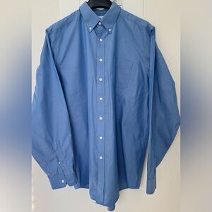 L.L. Bean Men's Blue Button-Down cotton Shirt 16 1/2